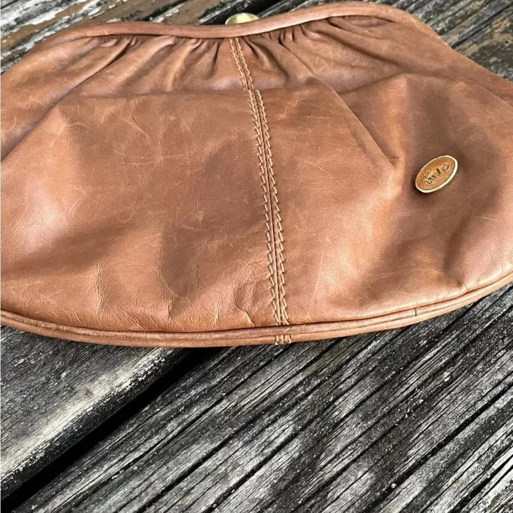 Diva Soft Brown Leather Purse Wristlet Clutch Bag Handbag Italy Vintage 80s 90s